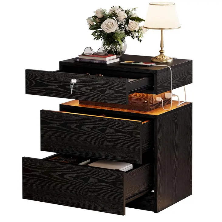 Black - 3 Drawers