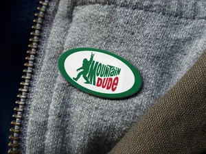 Mountain Dude - Bigfoot - Sasquatch - Leather Textured Pin - (oval)