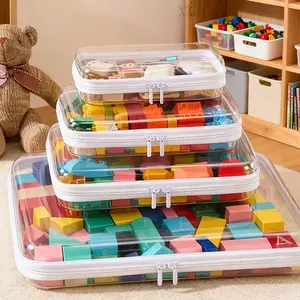Zipper Storage Box, 3 Counts Portable Waterproof Cosmetic Bags with Zipper, Multifunctional Travel Organizer and Toy Storage Bins, Multipurpose Storage