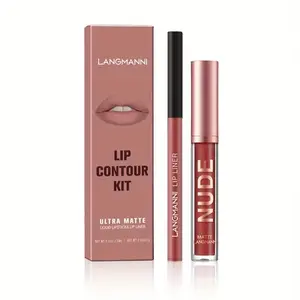 Langmanni Ultra Matte Lip Contour Kit, Gloss, Lipgloss, Makeup, Moisturizing, Waterproof
