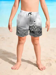 2026 New Boy's Player Printed Beach Shorts, Inkjet Quick-Dry Casual Swimwear, Loose-Fitting All over Print, Short Hem