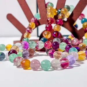 Rainbow Fluorite Crystal Bracelet: Focus & Protection