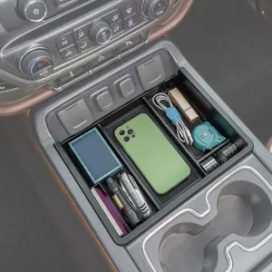 Center Console Organizer Compatible with Chevy Silverado/ Sierra 2014 2015 2016 2017 2018 1500/2500/3500HD Accessories Console Compartment Storage Tray -Full Console w/Bucket Seats ONLY