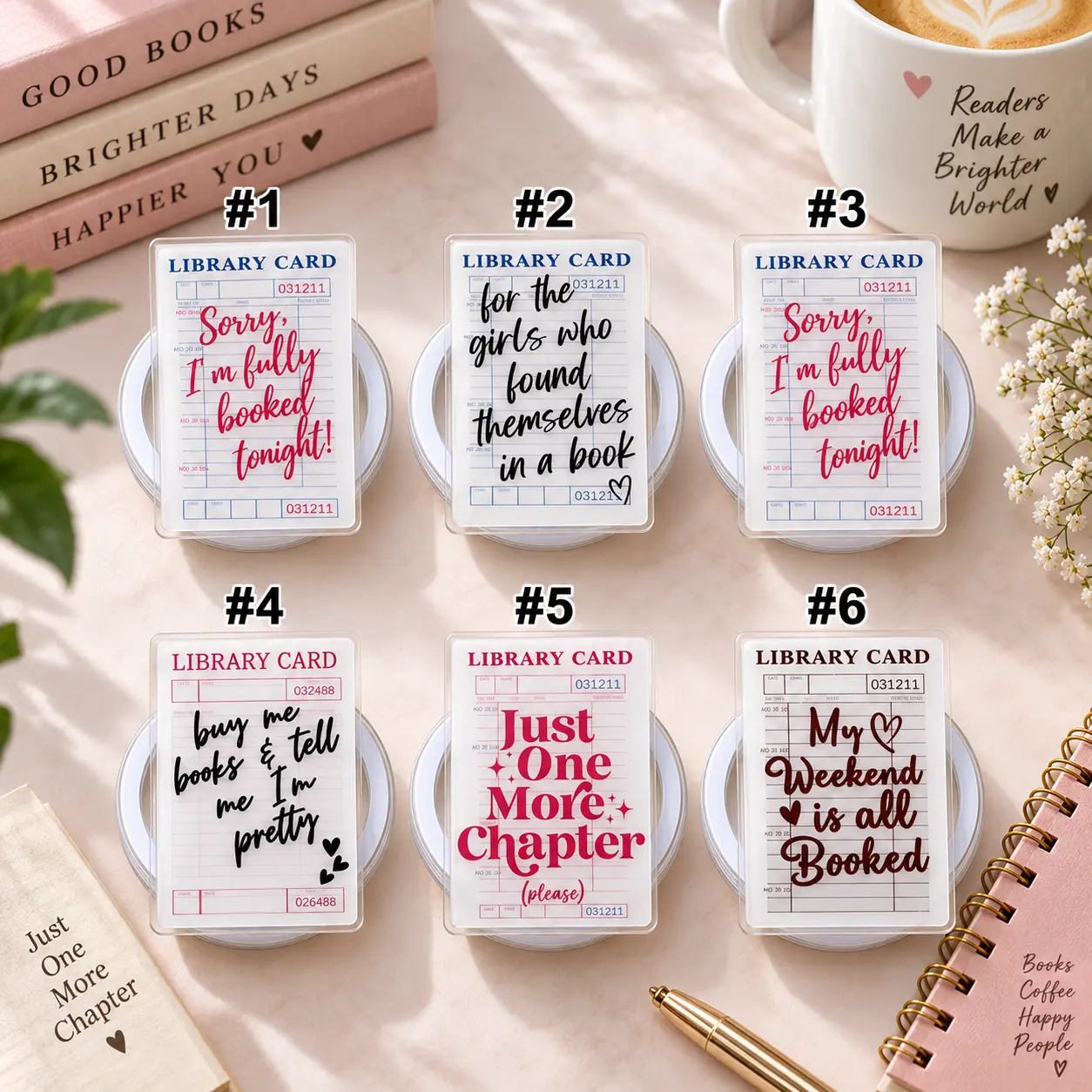 Book Stack Phone Grip for MagSafe Cute Book Lover Kindle Grip Romance Fantasy Reader Phone Holder Stand Pink Purple Reading Gift