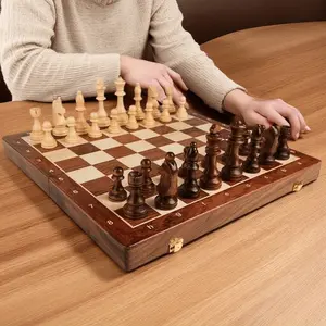 [Convenient Folding] Premium Chess Set, Tabletop Games, Deluxe Chessboard Gift Box, Christmas Gift for Boyfriend/Father, Collectible for Chess Enthusiasts - Portable Folding Chessboard Design, Christmas Birthday Gift for Men/Women