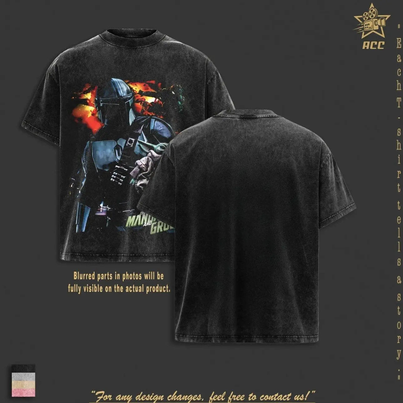 Retro Mandalorian and Grogu: Din Djarin Space Galaxy Warriors Edition Double-Printed Oversize Lightweight Acid-Washed Premium Cotton T-Shirt & Tank Top, Classic Soft Relaxed Fit Apparel, Oversize Shirt, Vintage Outfit, y2k Styles, gift for fan XTA