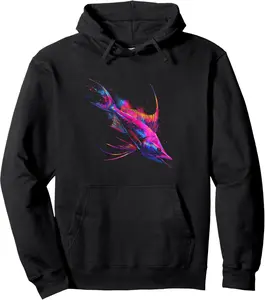 Colorful Sailfish Aesthetic for Fishing Lovers Fisherman Pullover Hoodie 1