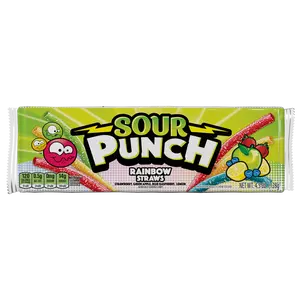 Sour Punch Rainbow Straws, 4.5oz Tray Sour Punch Rainbow Straws, 4.5oz Tray