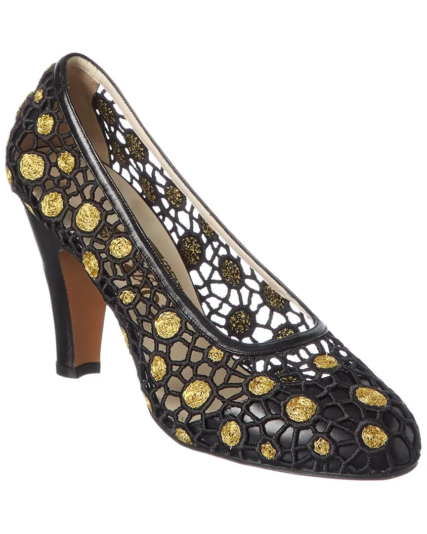 Ferragamo Mesh Leather Pump