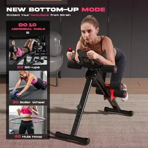 Ab Workout Equipment, Ab Machine With Height Adjustable And Stability, Ab Workout Equipment Home Gym Coaster For Stomach At Office With LCD Display-Christmas Gift Choice