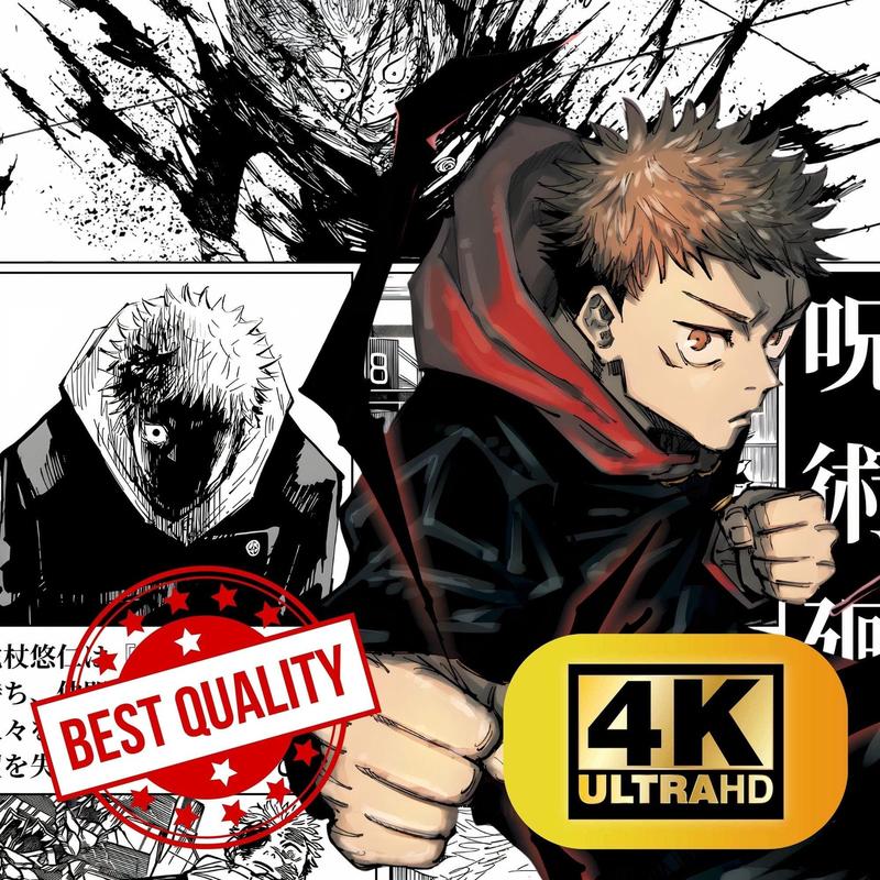 Jujutsu Kaisen Itadori Yuji Anime Poster, JJK Manga Wall Artwork Prints, Home Decor Gift