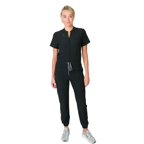 Medgear Women's Scrubs Jumpsuit with Short Sleeves and 8 Pockets