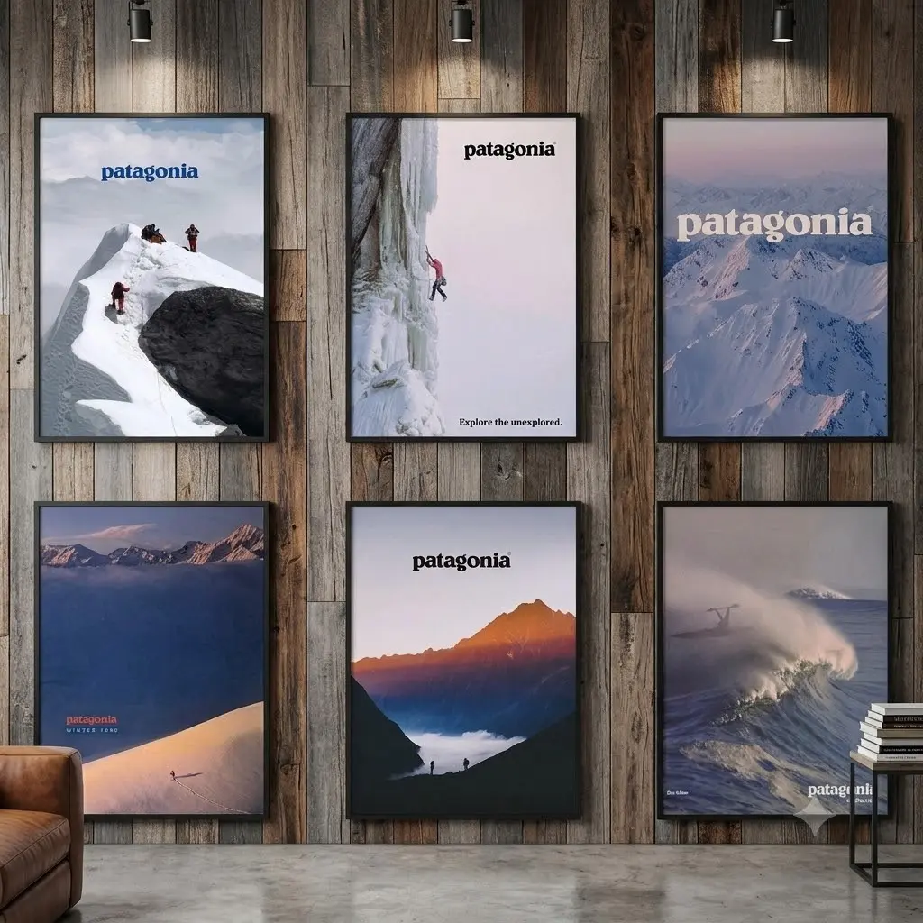 Patagonia Vintage Outdoor Adventure Travel Poster - No-Frame Artwork, Home Decor Print, Decoration