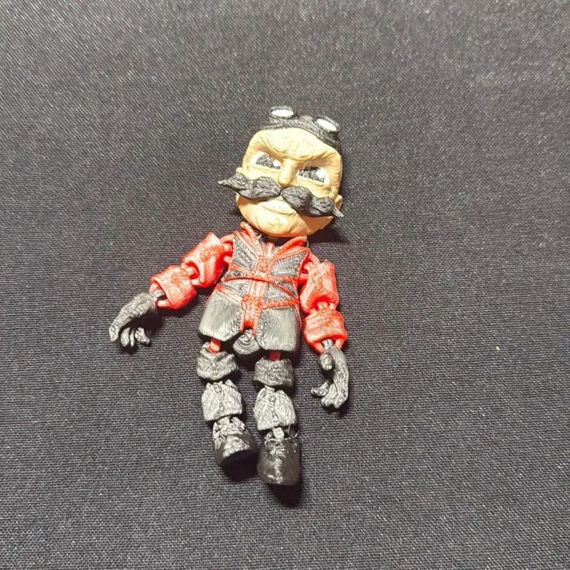 Dr. Eggman 3-D Printed Figurine - Character with Red Outfit, Unique Design, Ideal for Collectors and Fans