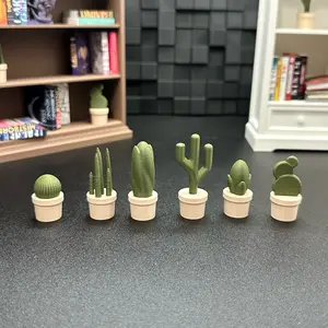 1/6 Scale Miniature Cactus Decor / Mini Bookshelf / Bookshelf Decor / Succulent / Booktok / Miniature / Mini Brands