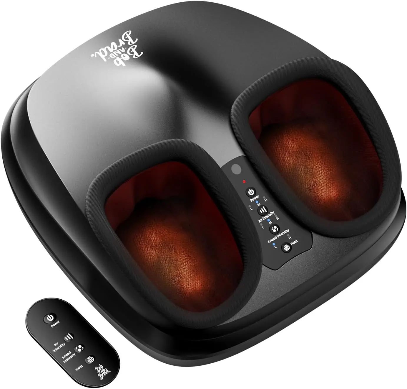 BOB AND BRAD Lite Foot Massager with Heat Multi-Level Settings, Remote Control, Shiatsu Kneading & Relief for Tired Muscles and Plantar Fasciitis