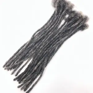 Real Human Hair Dreadlocks Handmade 50/50 Gray Natural - Afro Kinky Medium 10 Locs