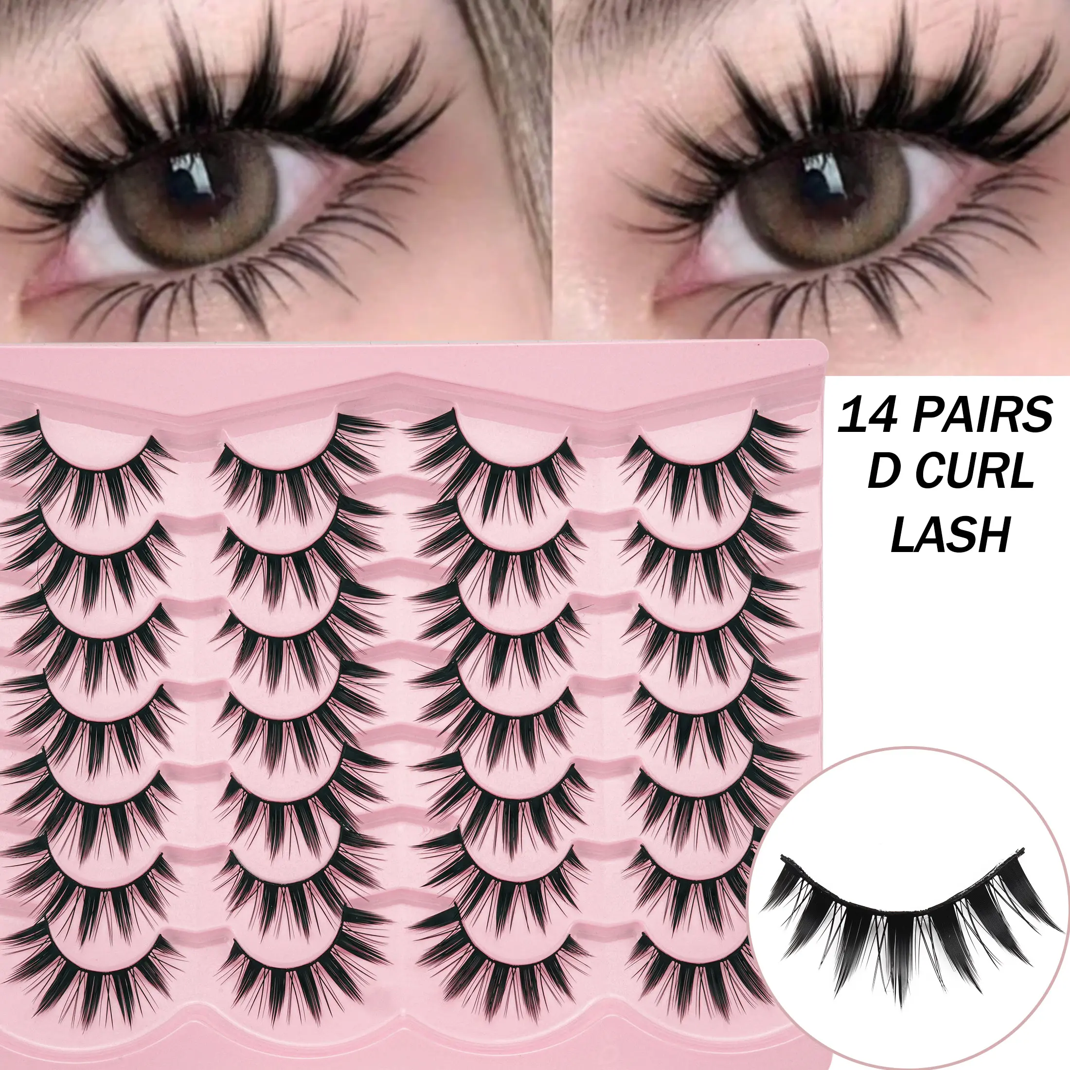 14 Pairs Ultra Large Demonic Earrings, Gothic Style, Perfect for Halloween & Cosplay, Unisex Jewelry, High-Quality Material, Cosmetic, Eyelash, Volumized False Eyelashes