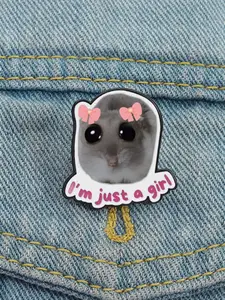 Cute Cartoon Animal Alloy Brooch Pin with Bow Tie, Unisex Casual Style Jewelry Accessory for Backpacks, Perfect Gift for Girls, All Seasons, Durable Metal Pins