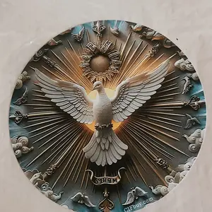 2D Plane Art Christ Spirit Dove Wall Decor, Aluminum Metal Tin Sign, Multi-Purpose, Versatile Hanging Decoration, Home & Office Use