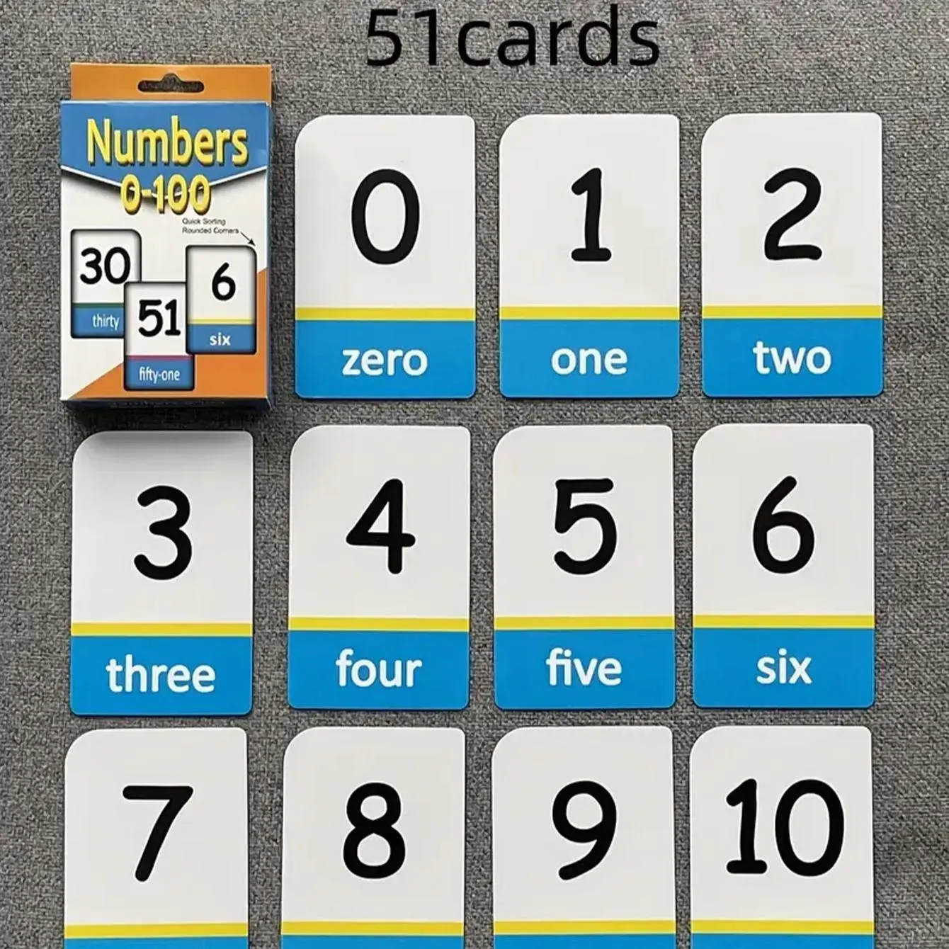 51 Early Education Number Flash Cards 0-100, Interactive Math Learning Tools for Early Development, Fun Educational Cards for Kids, Learning Materials, Math Teaching Aid