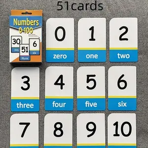 51 Early Education Number Flash Cards 0-100, Interactive Learning Tools for Early Development, Fun Educational Cards for Kids, Learning Materials
