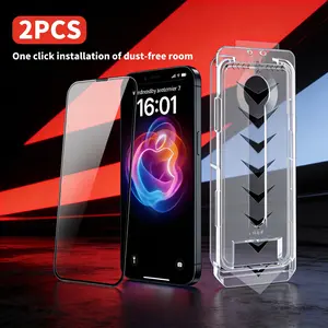 [2PCS]  Privacy/High Definition Screen Protector，for iPhone 17/16/15/14/13/12/11,Samsung S26/S25/S24/S23/S22plus  , Headset Covered Fully Protection, electroplated oleophobic layer,9H scratch-resistant，Dust free one click installation