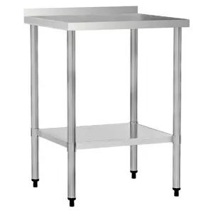 24x24 Inch 18-Gauge Stainless Steel Commercial Work Table with 4" Backsplash and Undershelf Heavy Duty NSF Prep Table for Restaurant Kitchen Food Prep Buffet Storage Utility Table, Living Room Table for Sofa Side, Bedroom, Office