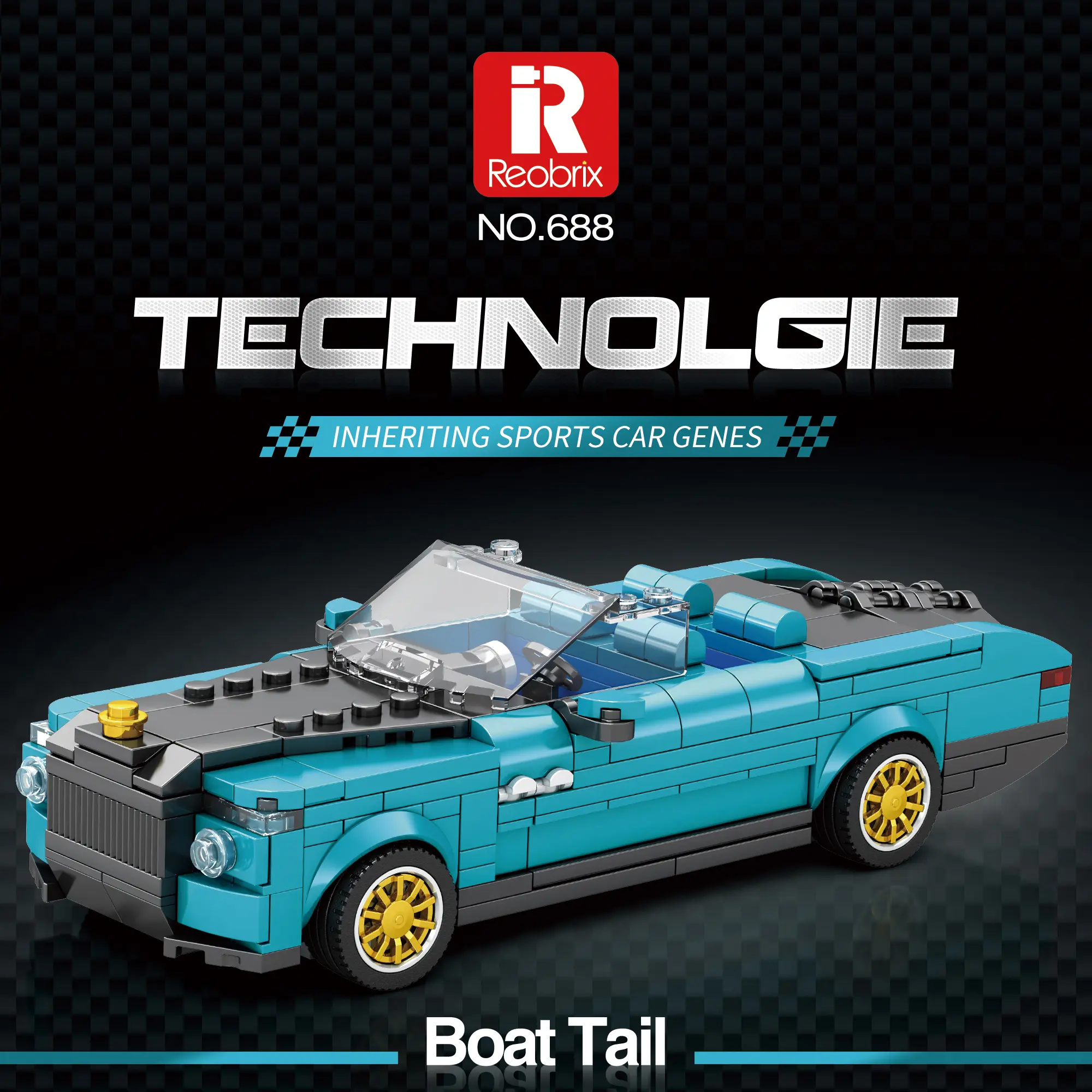Reobrix Supercar Theme Boat Tail Building Blocks Set - 417PCS BPA-Free STEM Construction Toy with F1 Race Vehicles, Ideal Birthday Gift for Kids Aged 6-8 Years