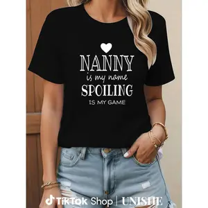 Nanny Grandma Gift Tee – 100% Cotton Funny Graphic Shirt for Women