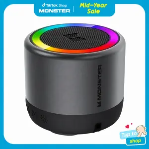 Monster Portable Bluetooth Speaker, 360° Surround Sound, RGB LED Light Show, TWS Stereo Pairing, Bluetooth 6.0, Ultra-Long Battery Life, Compact Mini Speaker for Outdoor, Travel & Party - SummerWins - DealsForYouDays