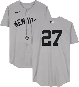 Giancarlo Stanton New York Yankees Game-Used #27 Gray Jersey vs. Toronto Blue Jays on October 4, 2025