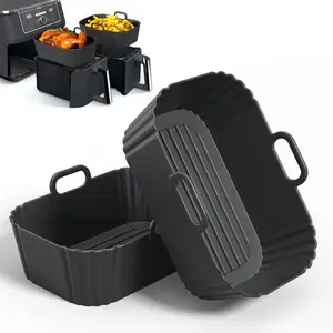 Silicone Air Fryer Liners 2 Pack, Reusable Liners, Instant Air Fryer, and 6-in-1 8-10QT Air Fryer Baskets