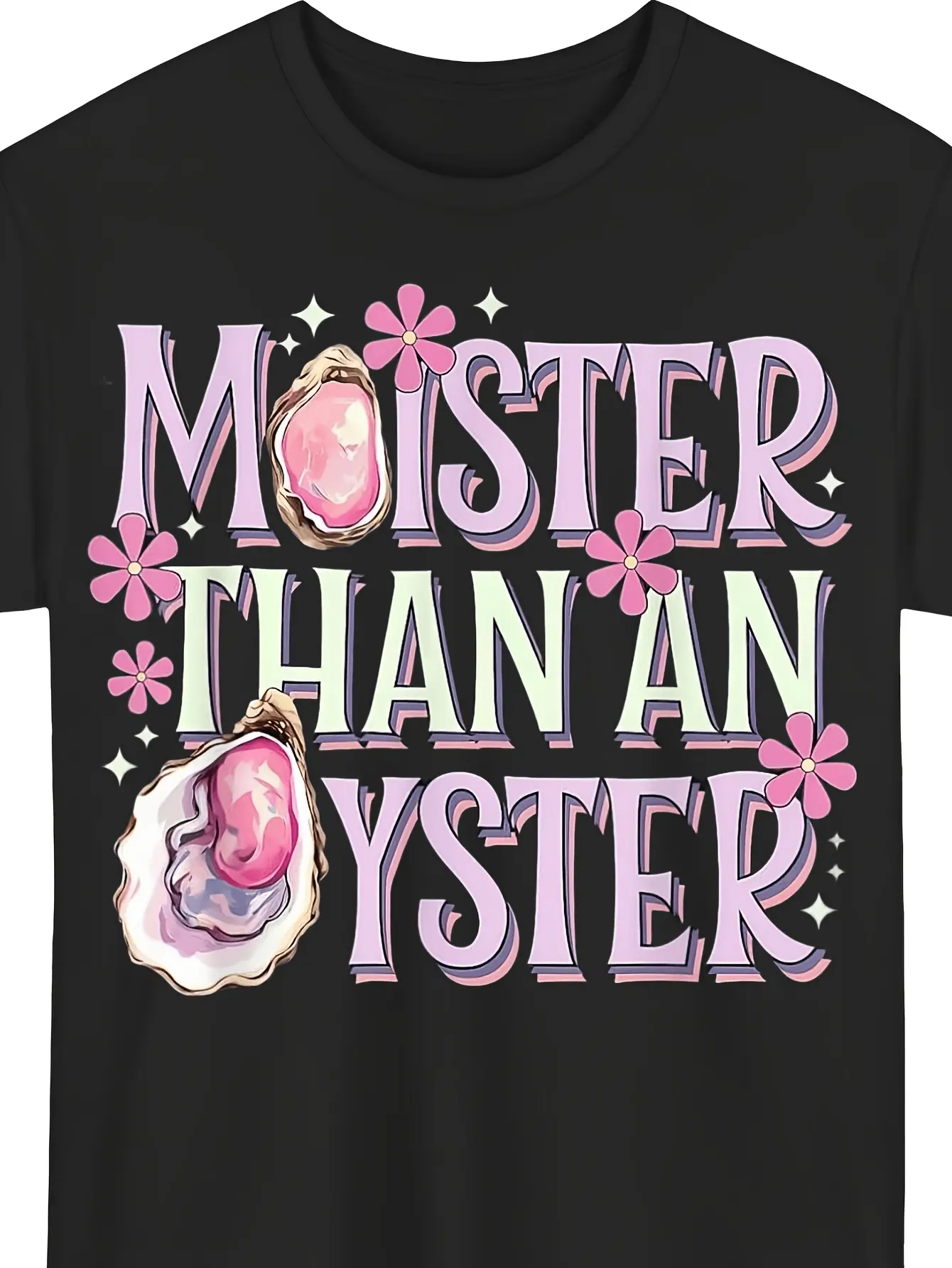 Moister Than an Oyster Funny Inappropriate Adult H unisex soft cotton short sleeve t shirt, vintage graphic casual tee for men women teens, perfect birthday holiday gift for camping travel gym daily street  wear