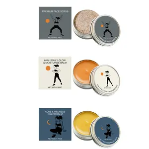 Face Cream Set, Acne & Redness Treatment, Night Cream, Day Cream, Exfoliating Scrub, Lavender Plant Ingredients, Moisturizing Repair - All Skin Types (3 Piece)