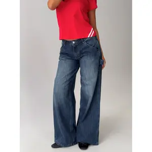 Downtowner Low Rise Cargo Jeans Mid Blue Wash