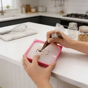 5set Stencil Frame Holder for Cookie Decorating Baking Tool Kitchen Gadget Home Use