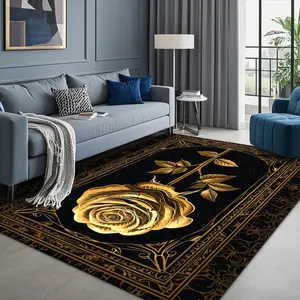 Rose Pattern Floor Mat, Non-slip Floor Carpet, Decorative Area Rug, Home Decor for Living Room Bedroom Hotel Coffee Shop