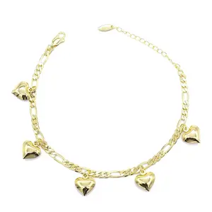 Golden Heart Charm Anklet