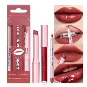 Long Lasting Lip Kit, Lippie Pencil Kit, Waterproof Lipstick Set, Individual Lipsticks, High Pigmentation Lip Liner & Matte Lipstick & Glossy Collagen Lip Gloss, All-in-one Longwear Lip Makeup, Cosmetic, Plumping Lip Stick