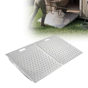 【Spotlight Day】VEVOR Threshold Ramp for Doorways, 29.5 x 24.3 in, Platform Aluminum Wheelchair Ramp, Non-Slip Door Threshold Ramps, 750 lbs Load Capacity, for Home Steps, Curbs, Wheelchairs, Walkers, Scooter, Carts
