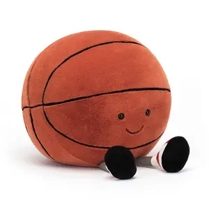 Amuseables Sports Basketball, Cute Plush American Football Toy, Soft Stuffed Sports Ball, Kawaii Desk Decor, Gift for Kids & Football Fans