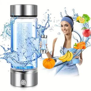 Portable Rechargeable Hydrogen Water Bottle | One-Touch Hydrogen Generation Glass Cup | 14 OZ SPE Proton Electrolysis Technology | Ideal for Home, Sports, Outdoors, and Office