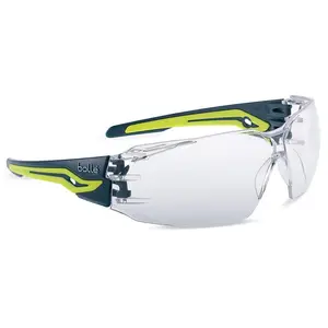 Bolle Silex Plus Safety Glasses Black/Yellow with Clear Anti-Fog Lenses