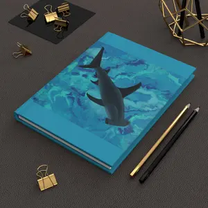 Hammerhead Shark Hardcover Journal — Ocean Blue Marine Notebook