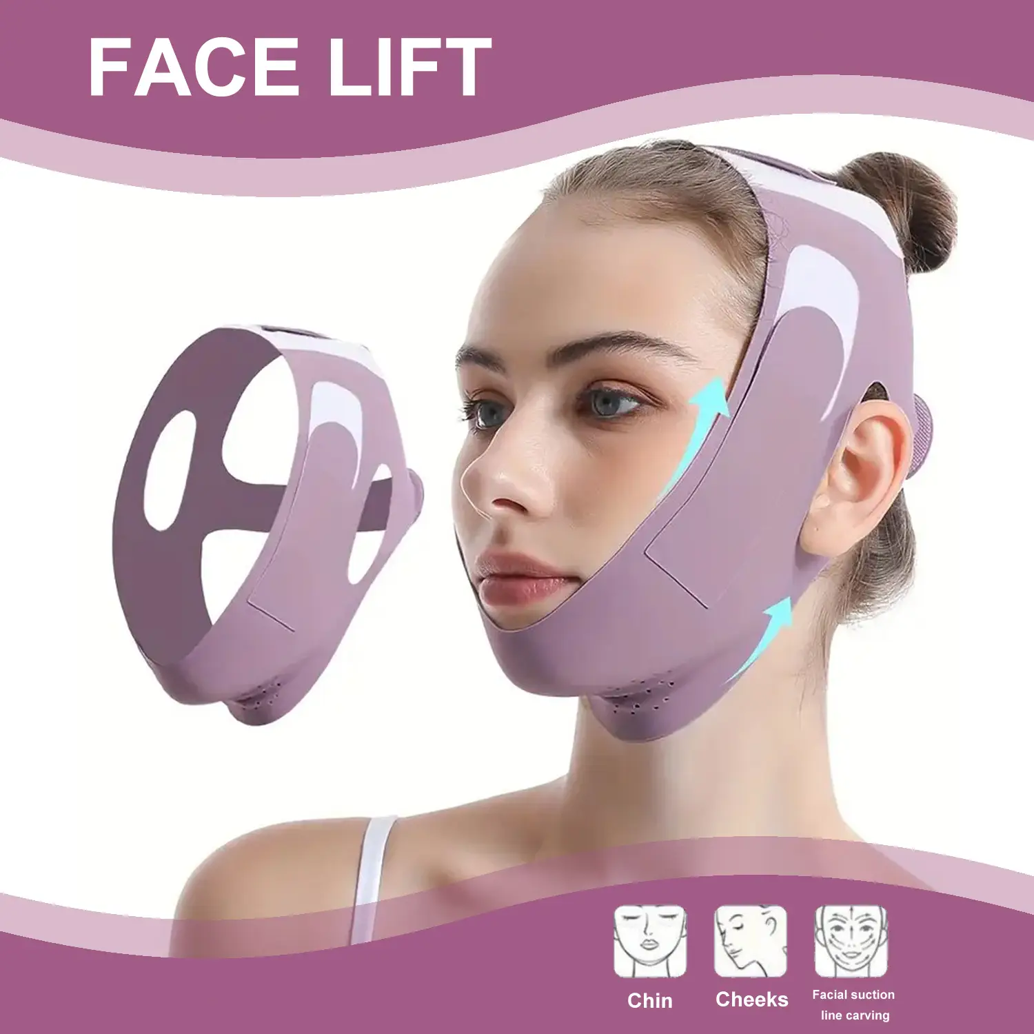 Breathable V Line Face Lifting Strap - Chin and Cheek Lifting Bandage for V Face Lift - Sleeping Mask Strap for Women - Firming and Contouring V Shape