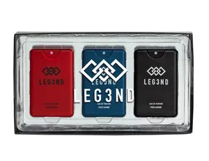 LEG3ND | 3PC Pocket Spray Collection for Men – Red, Blue & Black, 0.68oz Each – Bold Masculine Fragrances – Long-Lasting All-Day Scent | Ideal for Everyday Wear, Travel, Gym, or Special Occasions
