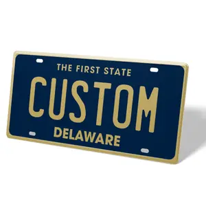 Delaware 12x6 Personalized Metal License Plate, Durable Thick Aluminum Number Plate, Rust-Proof UV-Resistant Car Exterior Decor Tag, Metal License Plate Number Plates
