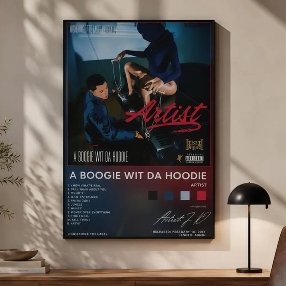 Rap Artist Theme Wall Art Poster, Hip Hop Canvas Artwork, Urban Music Aesthetic, Vintage Rap Print, Music Room Decor, Gift for Bedroom, Dorm & Music Lovers, Trendy Wall Decor