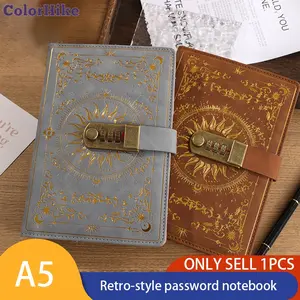 A5 Retro Password Book, Locked Diary, Travel Diary Notebook, Creative Handbooks, Student Notebook, Stationery Notebook, Secure Password Journal